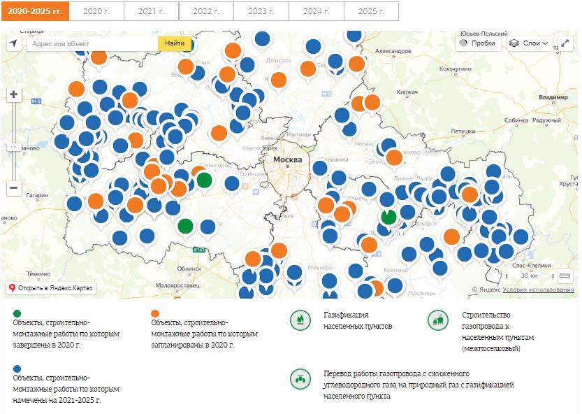 Карта газификации егорьевского района